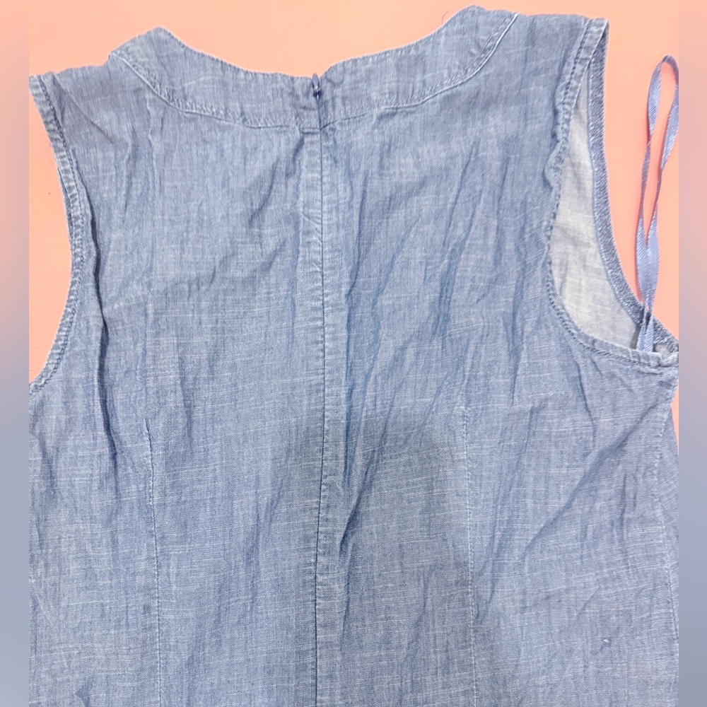 Talbots light blue chambray Sleeveless daytime Dress size 4 - Picture 5 of 8